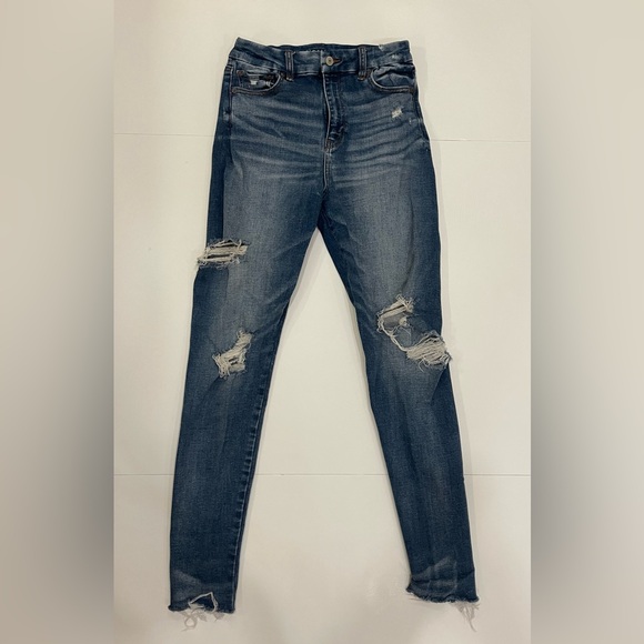 American Eagle Curvy Super Hi-Rose Jegging Medium wash Size 4 - Picture 1 of 10